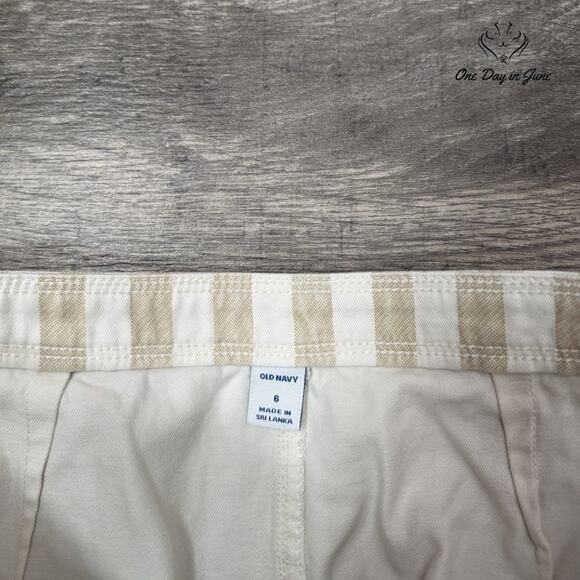 Old Navy Striped Button Front Mini Skirt Size 6 - Picture 2 of 5